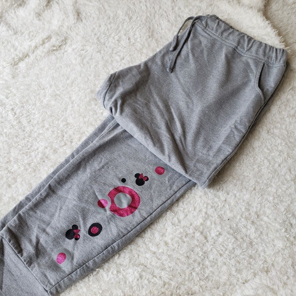 Disney Parks Gray Sweatpants with glitter‎ design sz XXL